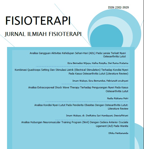 					View Vol. 11 No. 1 (2021): Jurnal Ilmiah Fisioterapi
				